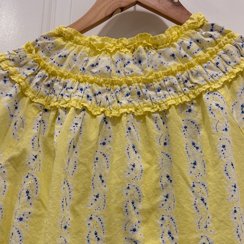 Ann Taylor Factory Yellow Patterned Blouse - Picture 7 of 8
